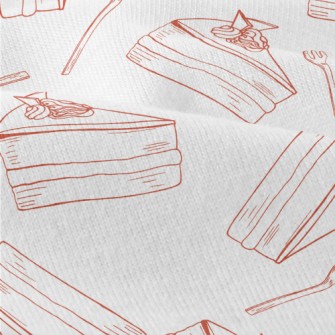 Simple Red Line Cake Fork Modern Jersey