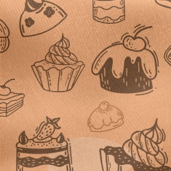 Doodle Cakes And Desserts Jersey Backed Fleece
