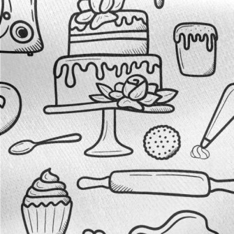 Cake, Bread And Baking Tools Jersey Backed Fleece