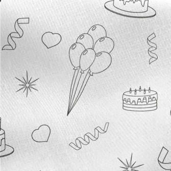 Birthday Party Pattern Jersey Backed Fleece