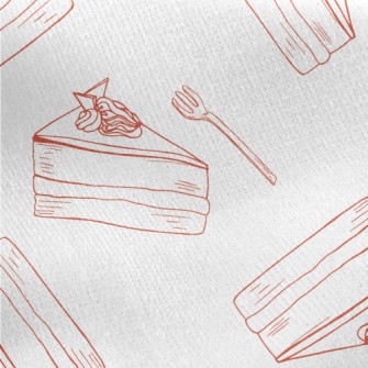 Simple Red Line Cake Fork Jersey Backed Fleece