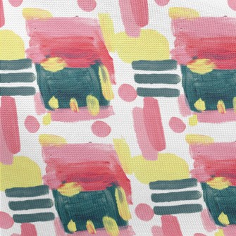 Watercolor Pink And Black Yell Pongee