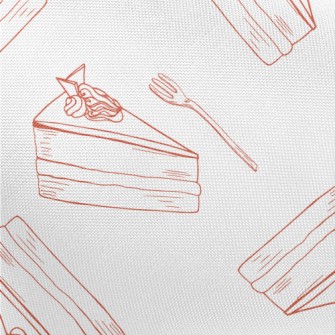 Simple Red Line Cake Fork Pongee