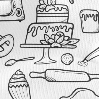 Cake, Bread And Baking Tools Stretch Jersey