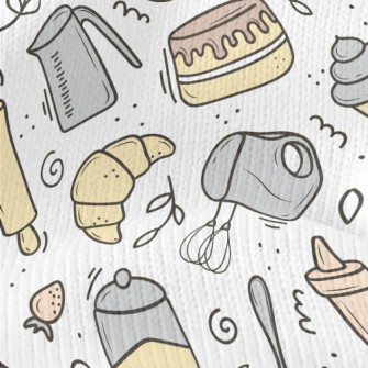 Various Baking Tools And Desse Stretch Jersey