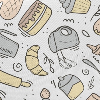 Various Baking Tools And Desse Midweight Cotton Poplin