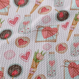 Valentine's Day Heart Patt Birdseye Piqué