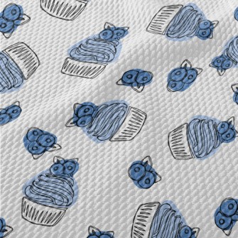 Simple Blueberry Cupcake Birdseye Piqué