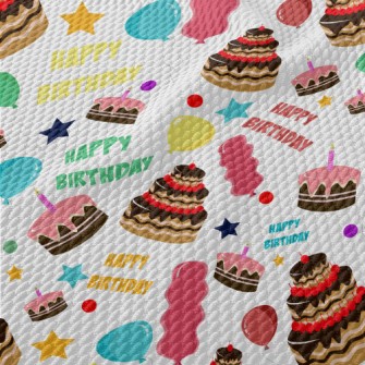 Various Cakes And Balloons Birdseye Piqué