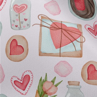 Valentine's Day Heart Patt Chiffon