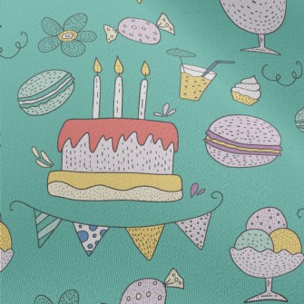 Cartoon Cake Macaroon Flowers Chiffon