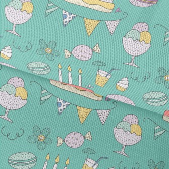 Cartoon Cake Macaroon Flowers Waterproof Oxford