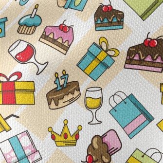 Cake Gift Drink Yellow Crown Waterproof Canvas