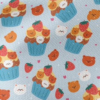Bear Shaped Strawberry Cake Waterproof Canvas