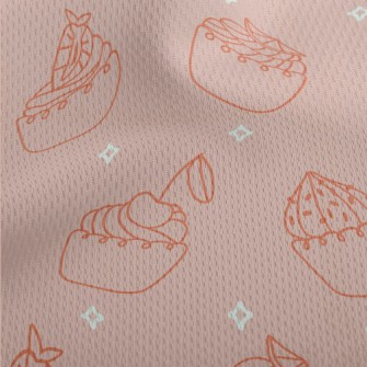 Fruit Cupcakes With Stars Athletic Mesh Flat Back