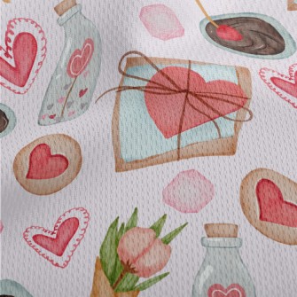 Valentine's Day Heart Patt Athletic Mesh Flat Back