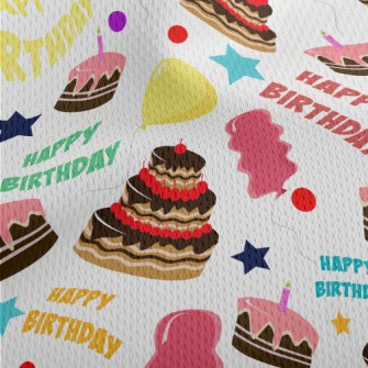 Various Cakes And Balloons Athletic Mesh Flat Back