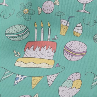 Cartoon Cake Macaroon Flowers Terry