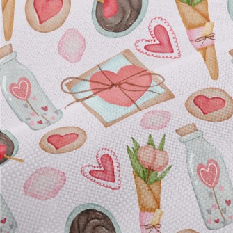 Valentine's Day Heart Patt Performance Linen
