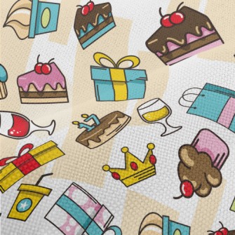 Cake Gift Drink Yellow Crown Performance Linen