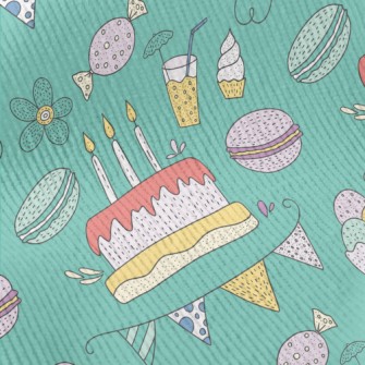 Cartoon Cake Macaroon Flowers Standard Corduroy