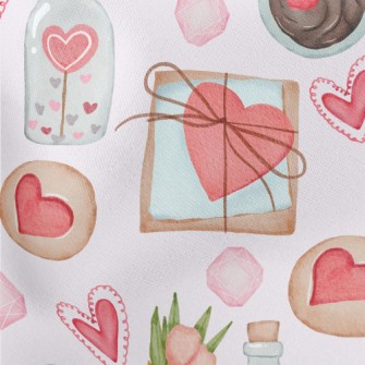 Valentine's Day Heart Patt Stretch Ponte