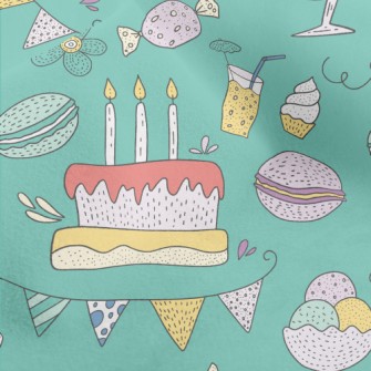 Cartoon Cake Macaroon Flowers Micro Fleece