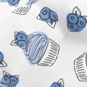 Simple Blueberry Cupcake Micro Fleece
