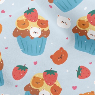 Bear Shaped Strawberry Cake Micro Fleece