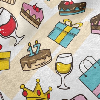 Cake Gift Drink Yellow Crown Minky