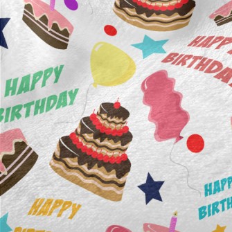 Various Cakes And Balloons Minky