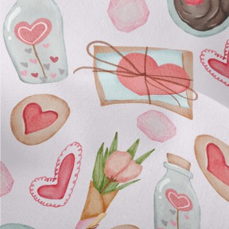 Valentine's Day Heart Patt Lightweight Performance Linen