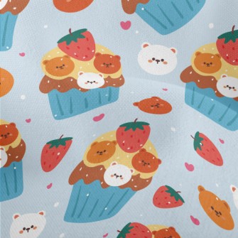 Bear Shaped Strawberry Cake Lightweight Performance Linen