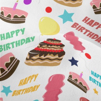 Various Cakes And Balloons Lightweight Performance Linen