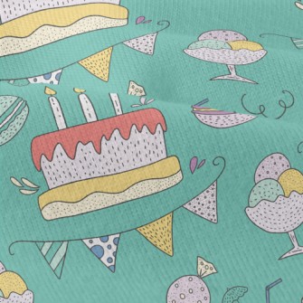 Cartoon Cake Macaroon Flowers Modern Jersey