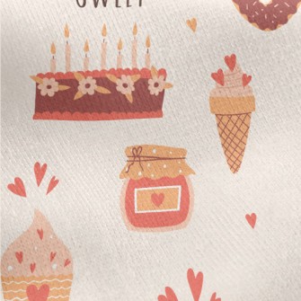 Sweet Love Cake Dessert Jersey Backed Fleece