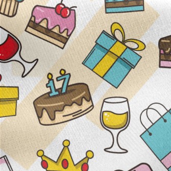 Cake Gift Drink Yellow Crown Jersey Backed Fleece