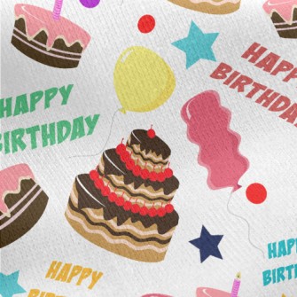 Various Cakes And Balloons Jersey Backed Fleece