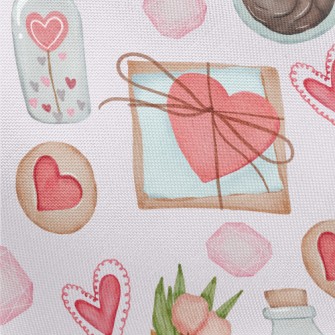 Valentine's Day Heart Patt Pongee