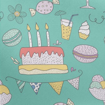 Cartoon Cake Macaroon Flowers Pongee