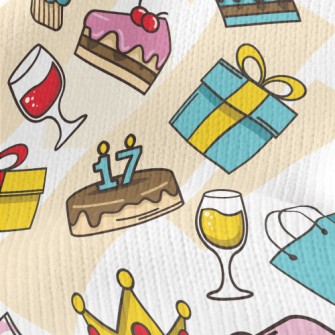 Cake Gift Drink Yellow Crown Stretch Jersey
