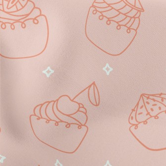 Fruit Cupcakes With Stars Lightweight Cotton Poplin