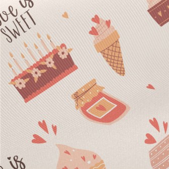 Sweet Love Cake Dessert Midweight Cotton Poplin