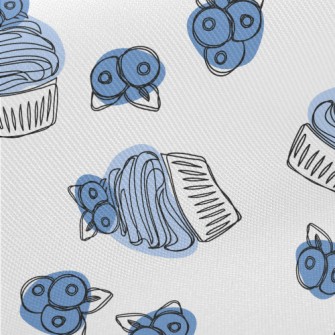 Simple Blueberry Cupcake Midweight Cotton Poplin