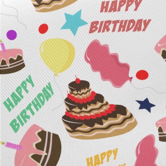 Various Cakes And Balloons Midweight Cotton Poplin