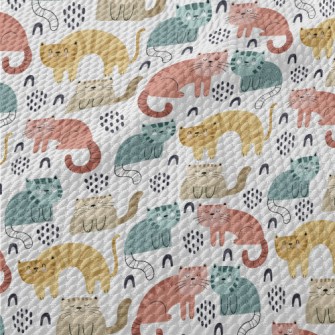 Colorful Gentle Cat Birdseye Piqué