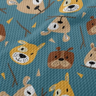 Children's Colorful Dog Birdseye Piqué