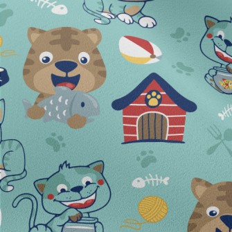 Cartoon Funny Cat Chiffon
