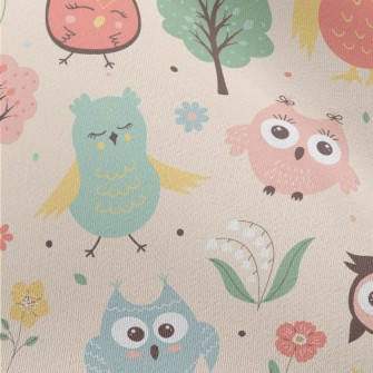 Big Eyes Cute Owl Chiffon