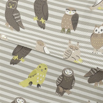 Hand Drawn Various Owls Waterproof Oxford
